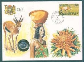 Nyugat-Afrikai Unió 1984. 1c érmés borítékon csádi bélyeggel T:1