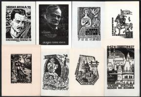 Vegyes exlibris tétel, kb. 245 db. Magyar és külföldi grafikusok Különféle nyomótechnikákkal, 13x18 ...