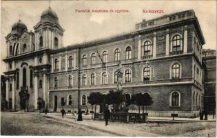 1908 Kolozsvár, Cluj; Piaristák temploma, egyetem. Schuster Emil kiadása / church, university