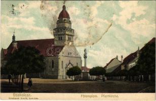 1908 Szakolca, Skalica; Főtemplom. Schefranek Henrik kiadása / Pfarrkirche / parish church (fl)