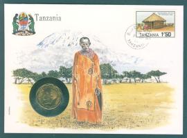 Tanzánia 1981. 10s érmés borítékon, előlapi tanzániai bélyeggel + hátlapi díszbélyegzős ENSZ/New York bélyegekkel T:1