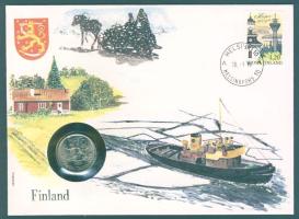Finnország 1985. 1M érmés borítékon finn bélyeggel T:1