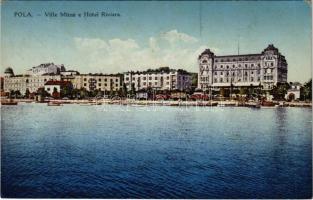 1919 Pola, Pula; Ville Münz e Hotel Riviera (fl)
