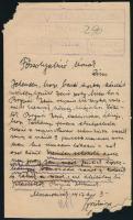 1917 Zirc, gabonaeltitkolási ügyben kelt hivatalos levél, szöveget nem érintő sérüléssel