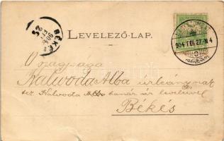 1904 Nagyszombat, Tyrnau, Trnava; Alsó Fő utca, üzletek / main street, shops (szakadás / tear)