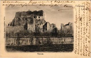 1904 Léva, Levice; várrom. Schulcz Ignác kiadása / Levicky hrad / castle ruins