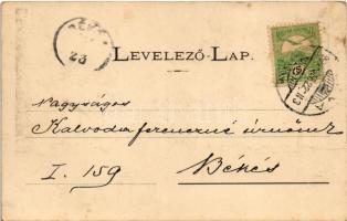 1904 Léva, Levice; Gimnázium. Nyitrai és Társa kiadása / Gymnasium / grammar school (EK)