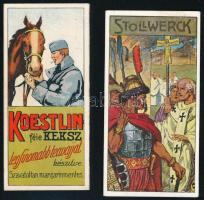 cca 1910 Koestlin keksz és Stollwerck két képes reklám kátya 4x9 cm
