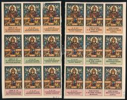 1938 25 éves a MABOE Bélyegkiállítás és bélyegnap 25 db levélzáró kartonra ragasztva