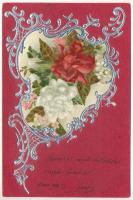 1902 Floral greeting card. Emb. litho (EK)