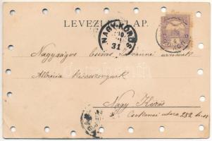 1900 Hölgy igazi hajas rátéttel / Lady with real hair. litho (lyukasztott / punched holes)