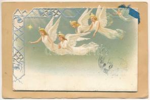 1901 Greeting card with angels. litho (EK)