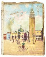 Szeleczky jelzéssel: Velence, Szent Márk tér. Olaj, vászon, sérült. Vakráma nélkül. 49x36 cm
