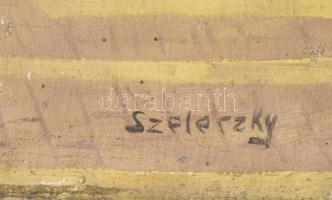 Szeleczky jelzéssel: Velence, Szent Márk tér. Olaj, vászon, sérült. Vakráma nélkül. 49x36 cm