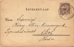 1901 Boldog húsvéti ünnepeket / Easter greeting art postcard with egg (ázott sarok / wet corner)