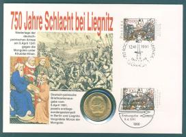 Mongólia 1981. 50M érmés borítékon, elsőnapi bélyegzős lengyel+NSZK bélyeggel, ismertetővel! T:1