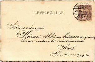 1900 Krampus with chimney sweeper (vágott / cut)