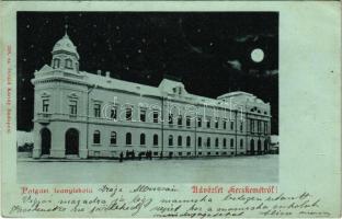 1900 Kecskemét, Polgári leányiskola télen este. Divald Károly 298. sz. (EK)