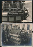 1927 A Mohács hajó motorjáról készült 2 db fotó 16x12 cm egyik sérült