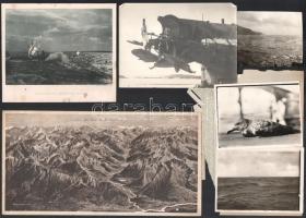 cca 1916 I. világháború, nagyrészt a tengeri fronton készült fotók 13 db fotó távoli hajók, hajó sérülések, tájak egy térkép és két metszet, 16x12 cm-ig