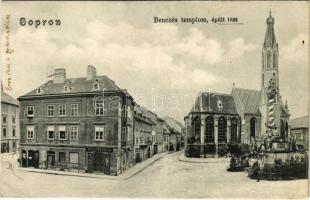 1907 Sopron, Bencés templom (épült 1526), gyógyszertár. Kummert L. kiadása
