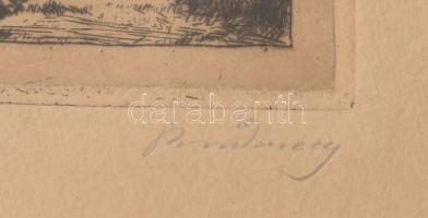 Rudnay Gyula (1878-1957): Vízhordó, rézkarc, papír, jelzett, üvegezett fa keretben, kissé foltos, 24...