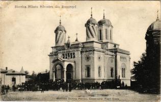 1907 Bucharest, Bukarest, Bucuresti, Bucuresci; Biserica Sfantu Silvestru (Architect Domnu Petricu, Constructor Fratii Costa) / inauguration ceremony of the church (r)