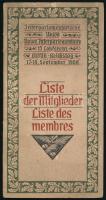1908 Interparlamentáris Unió 15. Berlini konferenciája résztvevőinek névsora és szállásának címe országonként csoportosítva. / Conference of the Interparlamentaric Union in Berlin. List of the members and their places to stay. 18p.