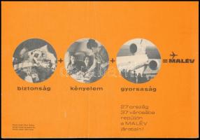 1974 MALÉV Magyar Légiközlekedési Vállalat képes járatismertető (célállomás füzete), haránt alakú, s...