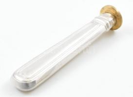 Ezüst (Ag) nyelű pecsétnyomó, véset nélkül, nyélen monogram, jelzett, m: 10 cm, bruttó: 22,5cm