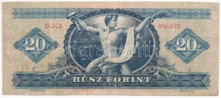 1960. 20Ft "C049 096402" T:III- kis lyuk középen, firka, folt
Adamo F12