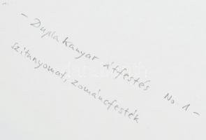 Győrffy Sándor (1951-): Duplakanyar átfestés No. 1., 1999. Szitanyomat, zománcfesték, papír, jelzett...