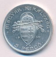 1938. 5P Ag "Szent István" T:1- ph.
Adamo P8.1