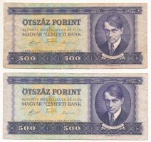 1990. 500Ft (4x) T:III,III- szakadás, folt, anyaghiány 
Adamo F43