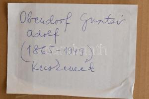Obendorf Gusztáv Adolf (1865-?): Kecskeméti részlet. Akvarell, ceruza, papír, jelzés nélkül, hátolda...