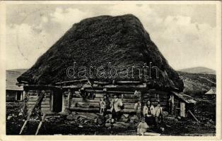 1938 Podk. Rus. Drevena chata / Kárpátaljai faház / Transcarpathian wooden house + "1938 Beregszász visszatért" So. Stpl