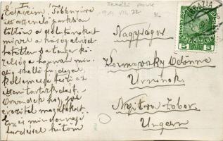 1911 Fiume, Rijeka; színház és zenélő park. Kozmovszky Ödön amateur felvétele / theatre, park. photo