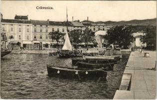 1910 Crikvenica, Cirkvenica; molo csónakokkal / port, ships