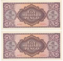 1946. 1.000.000.000P (2x) egyugrású sorszámokkal "R341 010373-010375" T:II
Adamo P28