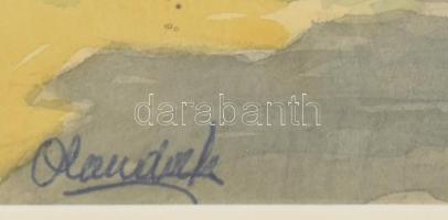 Obendorf Gusztáv Adolf (1865-?): Kecskemét, Ferencesek kertje. Akvarell, ceruza, papír, jelzett, üve...