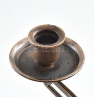 Gyertyatartó, bronz, szecessziós falikar, kis kopásnyomokkal, h.: 21 cm. m.: 15 cm