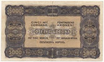 1923. 5000K "Magyar Pénzjegynyomda Rt. Budapest" jelöléssel, "5B08 226659" T:III...