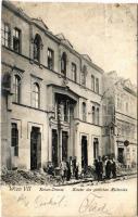 1906 Wien, Vienna, Bécs; Kaiser-Strasse, Kloster des göttlichen Heilandes / street view, monastery (r)