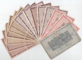 1946. 10.000AP-10.000.000AP (15db), közte 100.000AP (2x, közeli sorszám E 08 34.176, E 08 34.180) T:...