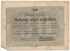 1849. 30kr Kossuth bankó T:III folt Adamo G103