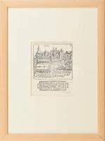 Varga Nándor Lajos (1895-1978): Buda. Fametszet, papír, jelzett. Üvegezett fakeretben. 16,5x12,5 cm