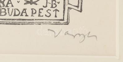 Varga Nándor Lajos (1895-1978): Buda. Fametszet, papír, jelzett. Üvegezett fakeretben. 16,5x12,5 cm