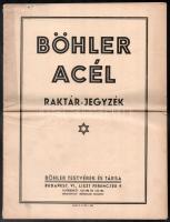 1939 Böhler Acél raktár jegyzék 20 p.