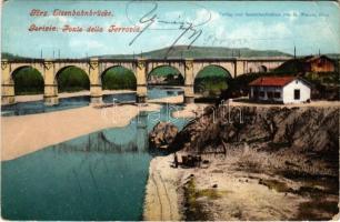 1915 Gorizia, Görz, Gorica; Eisenbahnbrücke / Ponte della Ferrovia / railway bridge (EB)