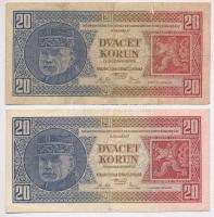 Csehszlovákia 1926. 20K (4x) T:III,III-
Czechoslovakia 1926. 20 Korun (4x) C:F,VG
Krause P#21